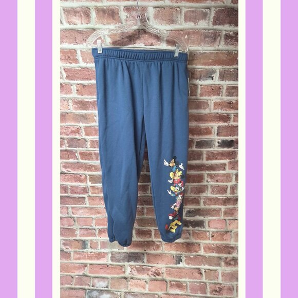 Disney Sweatpants L | Mickey and Friends Navy Cozy Cartoon Athleisure Loungewear - Picture 1 of 7
